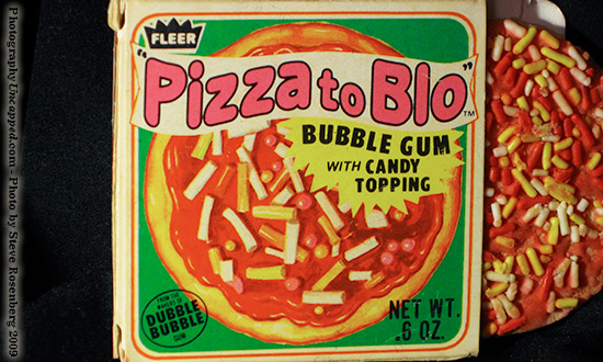 Novelty Pizza Pop Bubble Gum with Candy Topping