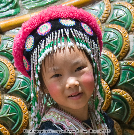 Mountain Tribe Girl at Doi Suthep Chiangmai Thailand
