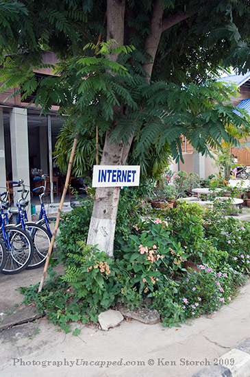 Internet sign in Sukhothai, Thailand