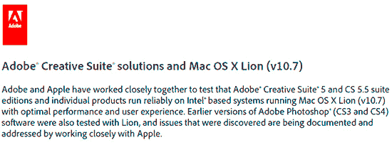 Adobe Issues + Incompatibilities with Mac OS 10.7 FAQ