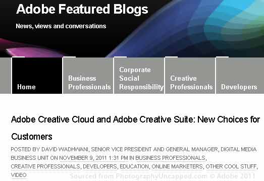 Adobe Featured Blog - CS6 Upgrade Eligibility + Subscriptions