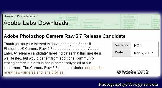 Adobe Photoshop Camera adds support in CS5