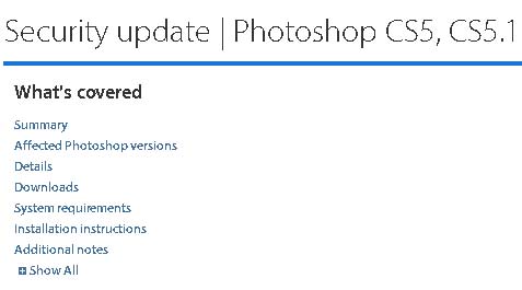 Security Update for Photoshop CS5, CS5.1