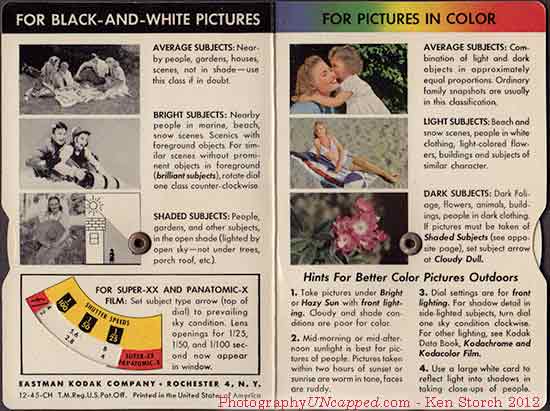 For Black and White Pictures - For Pictures in Color
